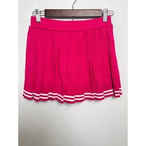Daisy Hot Pink Pleated Mini Skirt Medium Y2K Cheer Preppy Tenniscore Knit Skort